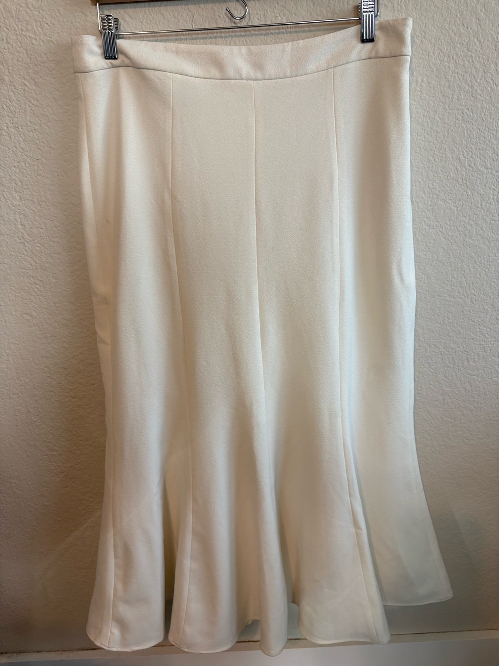 Zara Cream A-Line Flare Midi Skirt